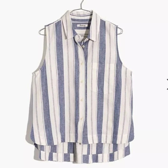 Madewell Tops - Madewell Striped Sleeveless Shirt Sz S ❤️